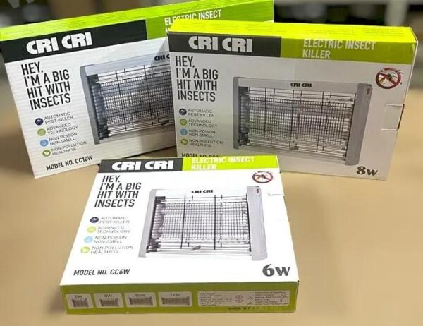 Electric CRI CRI-CC8W Mosquito Killer | 6W, 8W, 10W, & 12W, 2 LED Lamp of 4 wattage, Automatic Pest killer, Non poison, Non smell and Non-Pollution healthful.