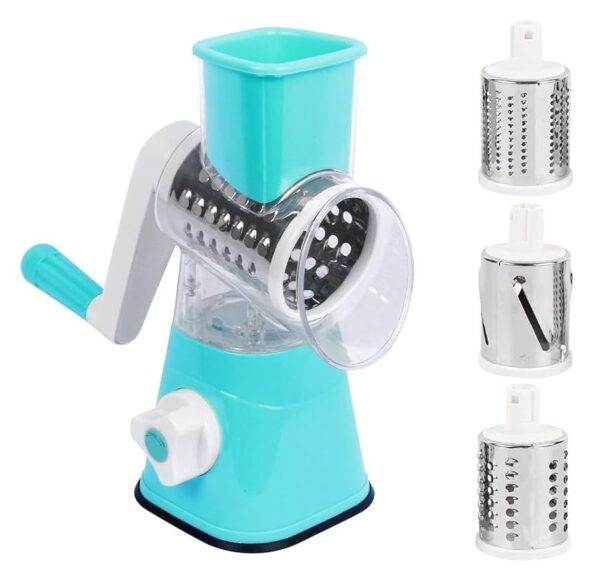 TEMPO DI SALDI Multifunctional Rotating Grater with 3 Interchangeable Cylinders Stainless Steel - Image 5