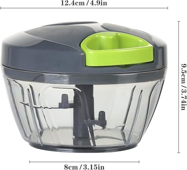 Cambom Manual Food Chopper Vegetable Cutter, Hand String Vegetable Chopper Onions Cutter for Vegetable Fruits Nuts BPA Free Food Safe Material, 550ml Gray - Image 5