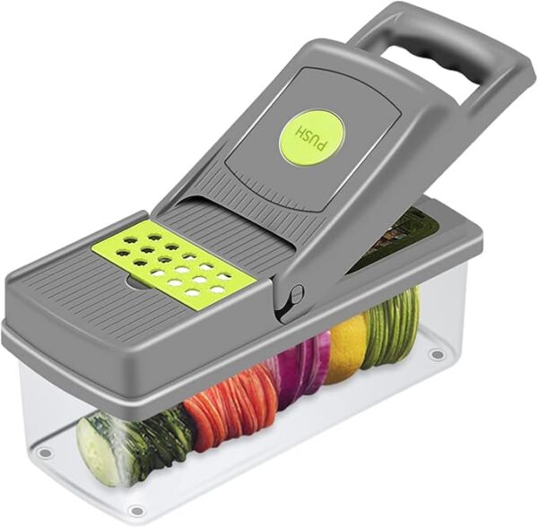 15-in-1 Vegetable Chopper Efficiently Slice and Dice Veggies with 8 Different Blades, Includes Onion Chopper, Spacious Design for Potatoes, Tomatoes, Cucumbers, and Carrots, User-Friendly Safe Design - Image 7