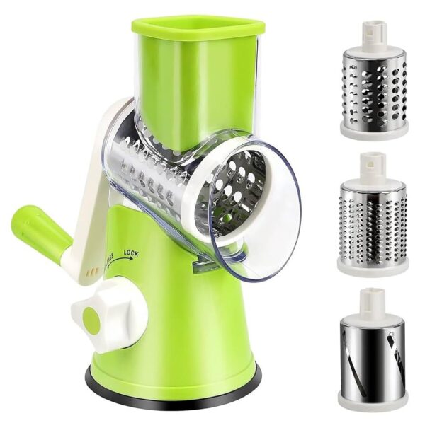 TEMPO DI SALDI Multifunctional Rotating Grater with 3 Interchangeable Cylinders Stainless Steel - Image 4