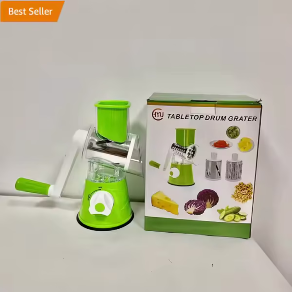 TEMPO DI SALDI Multifunctional Rotating Grater with 3 Interchangeable Cylinders Stainless Steel - Image 2