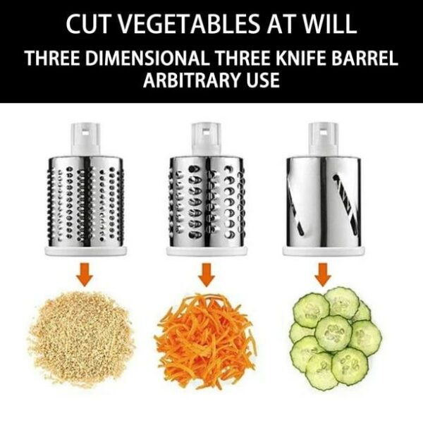 TEMPO DI SALDI Multifunctional Rotating Grater with 3 Interchangeable Cylinders Stainless Steel - Image 8