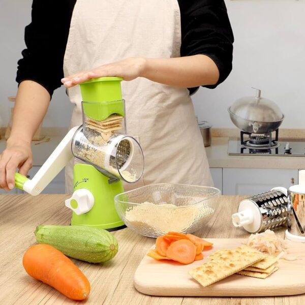 TEMPO DI SALDI Multifunctional Rotating Grater with 3 Interchangeable Cylinders Stainless Steel - Image 6