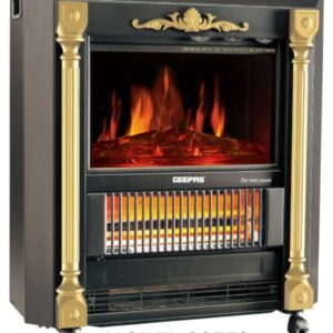 Geepas Quartz Tube Log Flame Effect Electric Heater 28579